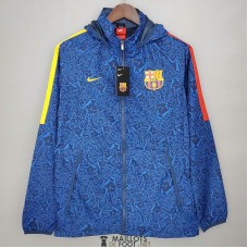 Barcelona Vestes Coupe Vent Blue Camouflage 2021/2022