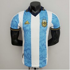 Maillot Match Argentine Commemorative White Blue 2021/2022